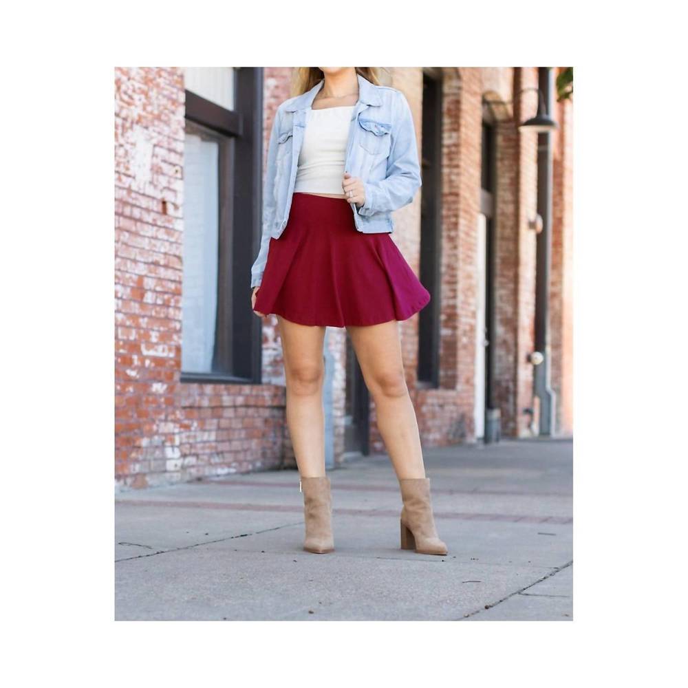 NEW JULIA ROSE the rosie skort in deep red